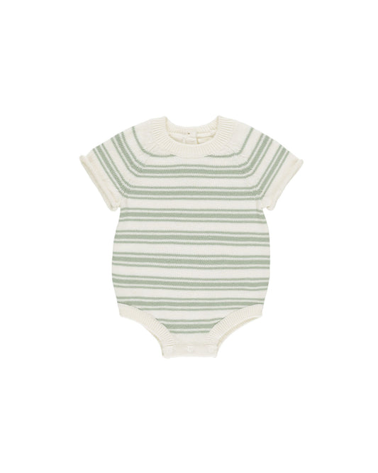 Rowan Romper | Sage Knit Stripe