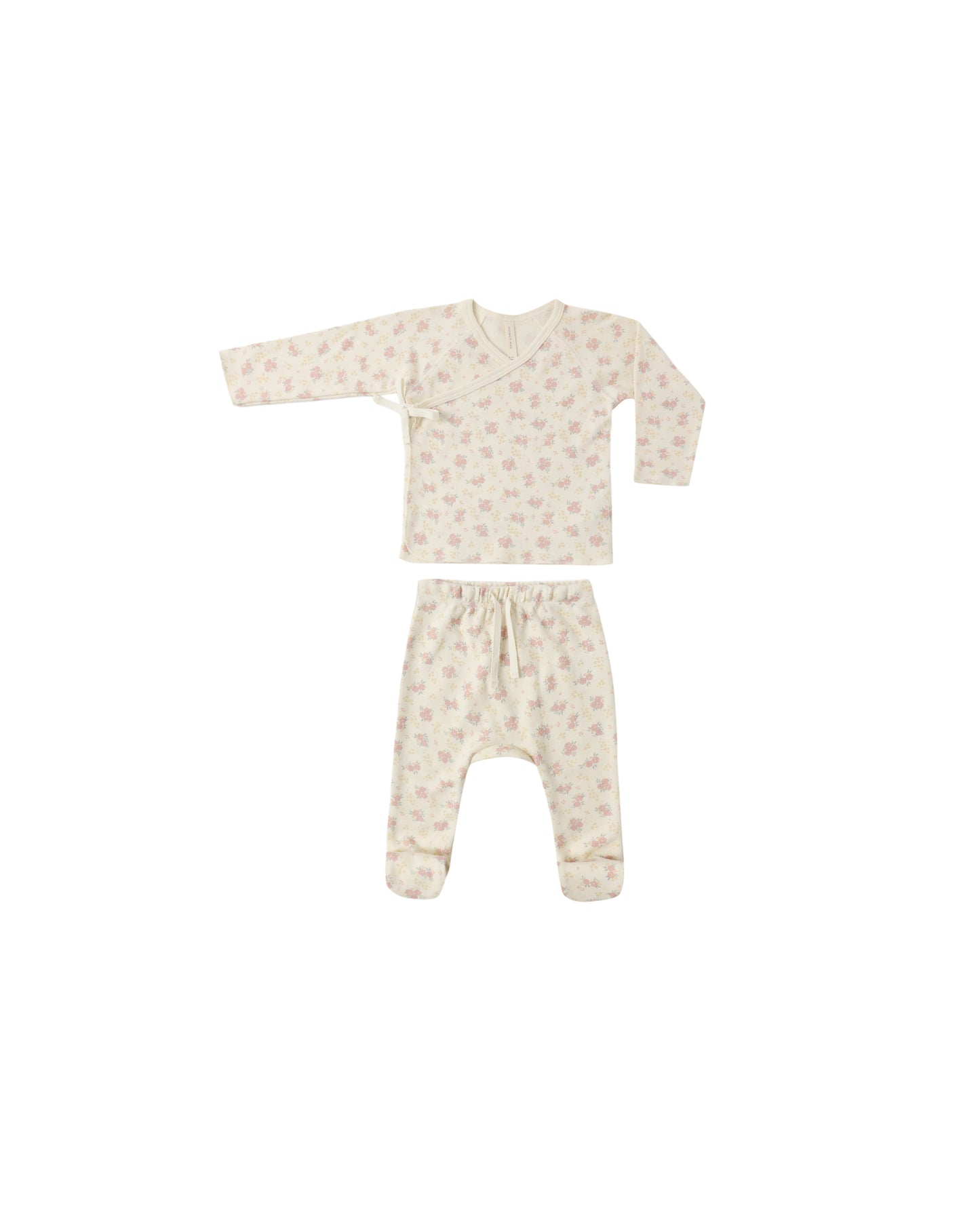 Wrap Top + Footed Pant Set | Flower Field