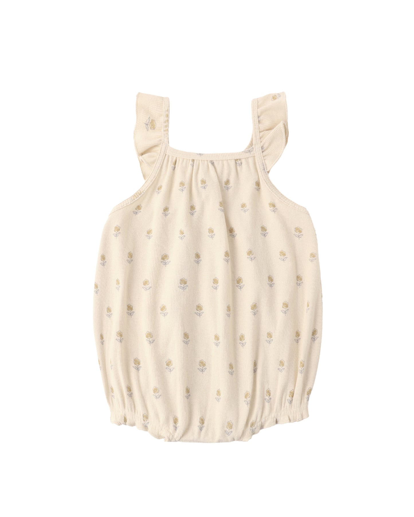Ribbed Ruffle Romper - Buttercup