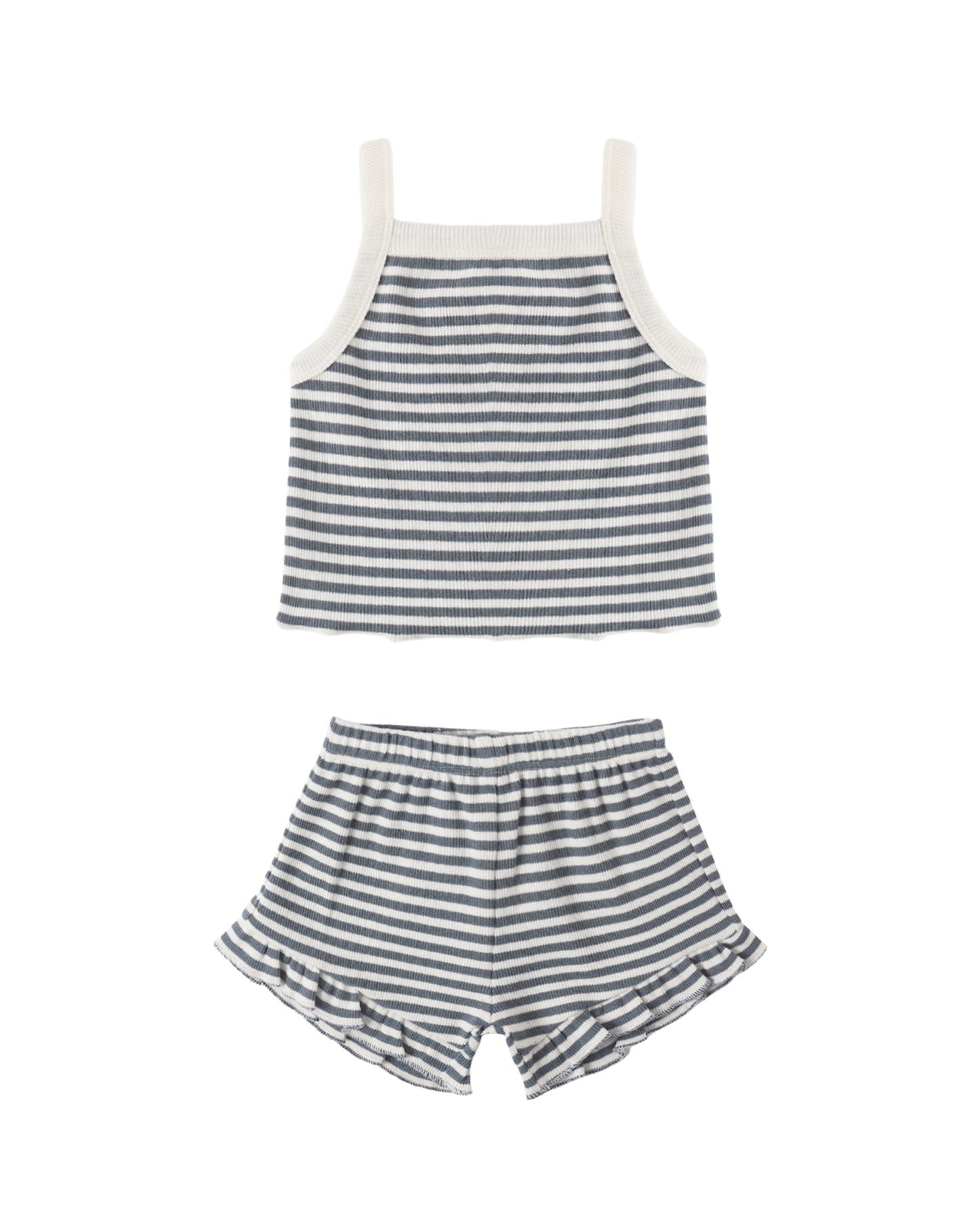 Evie Tank + Shortie Set - Ocean Stripe
