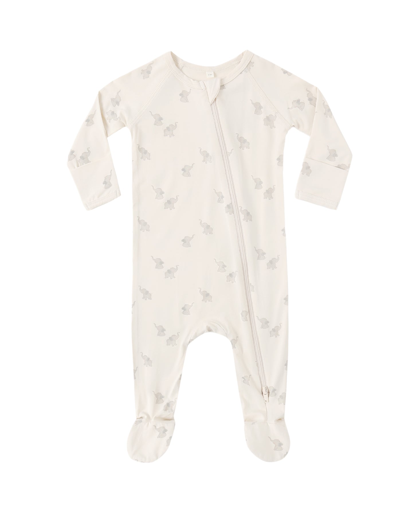 Bamboo Zip Footie - Elephants