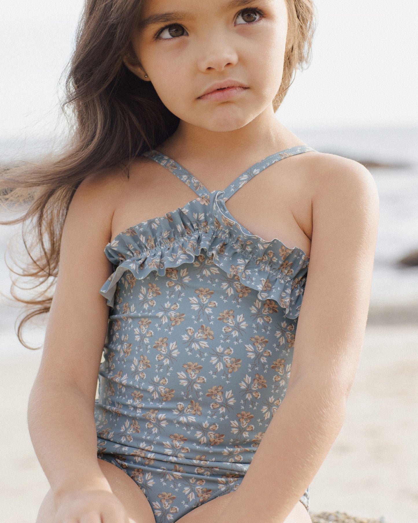 Rouched One-Piece | Blue Floral