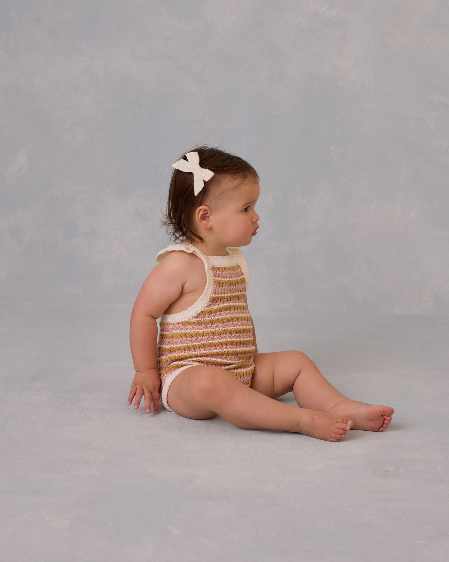 Crochet Romper | Pink Stripe