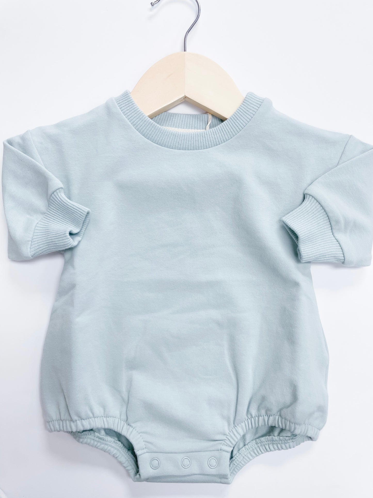Sweater Bubble Romper | Ice Blue