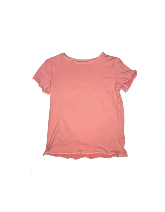 Peach Lettuce Edge Short Sleeve