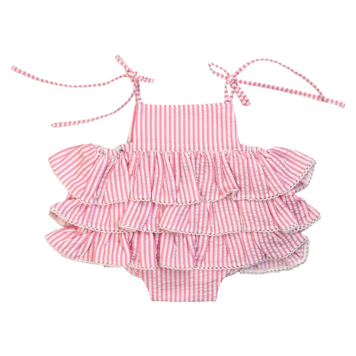 Pink Seersucker Tiered Bubble