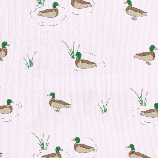 Pink Duck By Lake | Zipper Footie