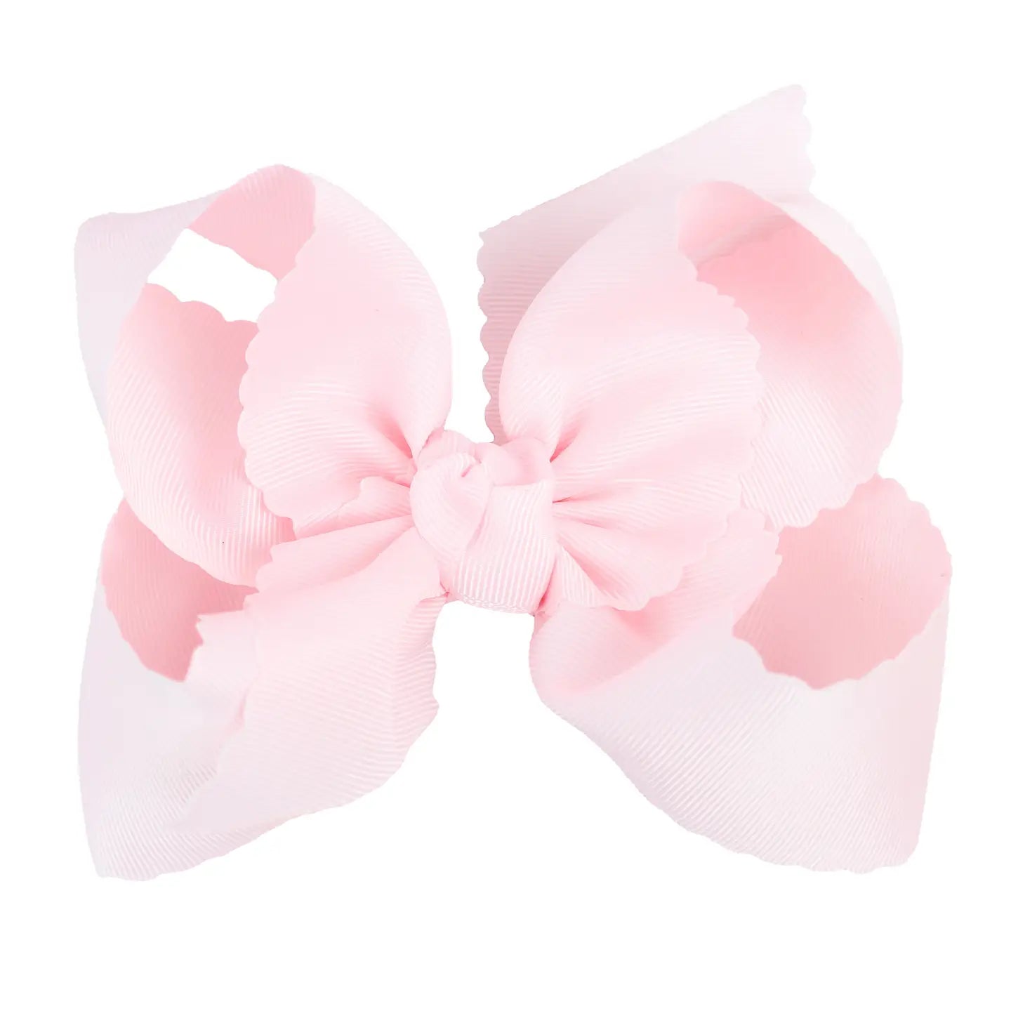 Scalloped Edge Bow with Clip | Light Pink