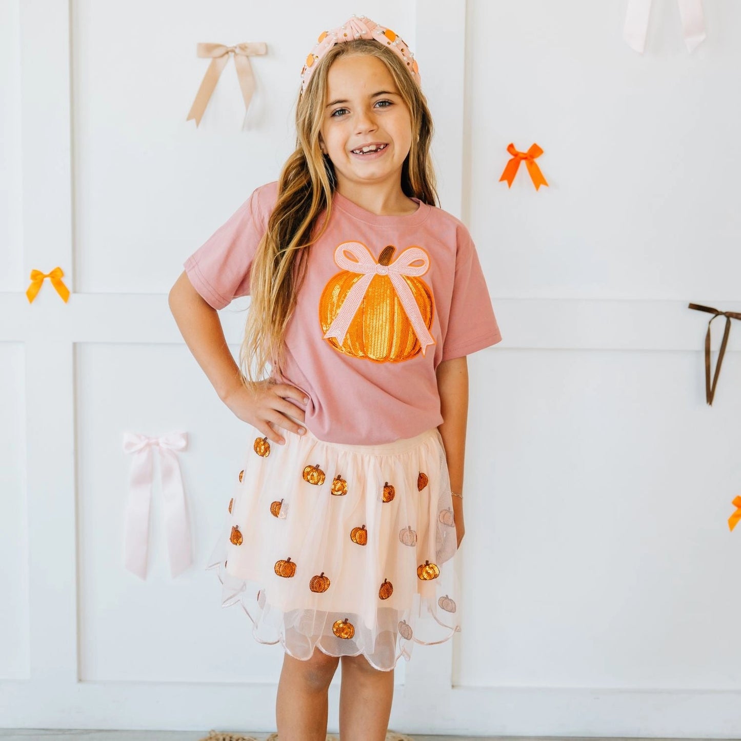 Coquette Pumpkin Sequin | Short Sleeve T-Shirt