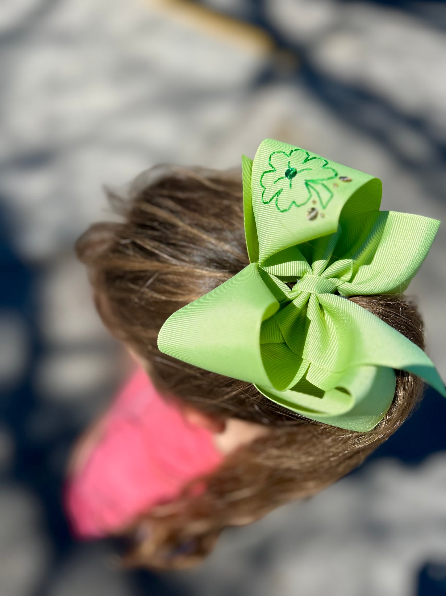 Embrodered Bow | Lucky Clover