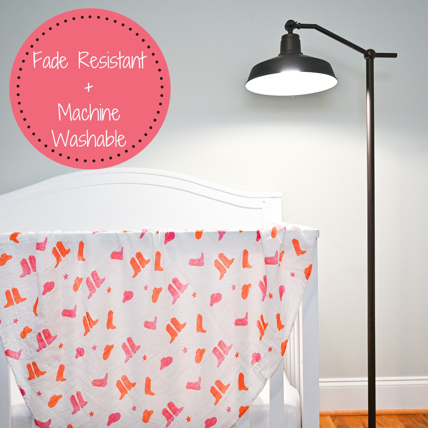 Life is Better in Pink Boots | Muslin Swaddle Blanket