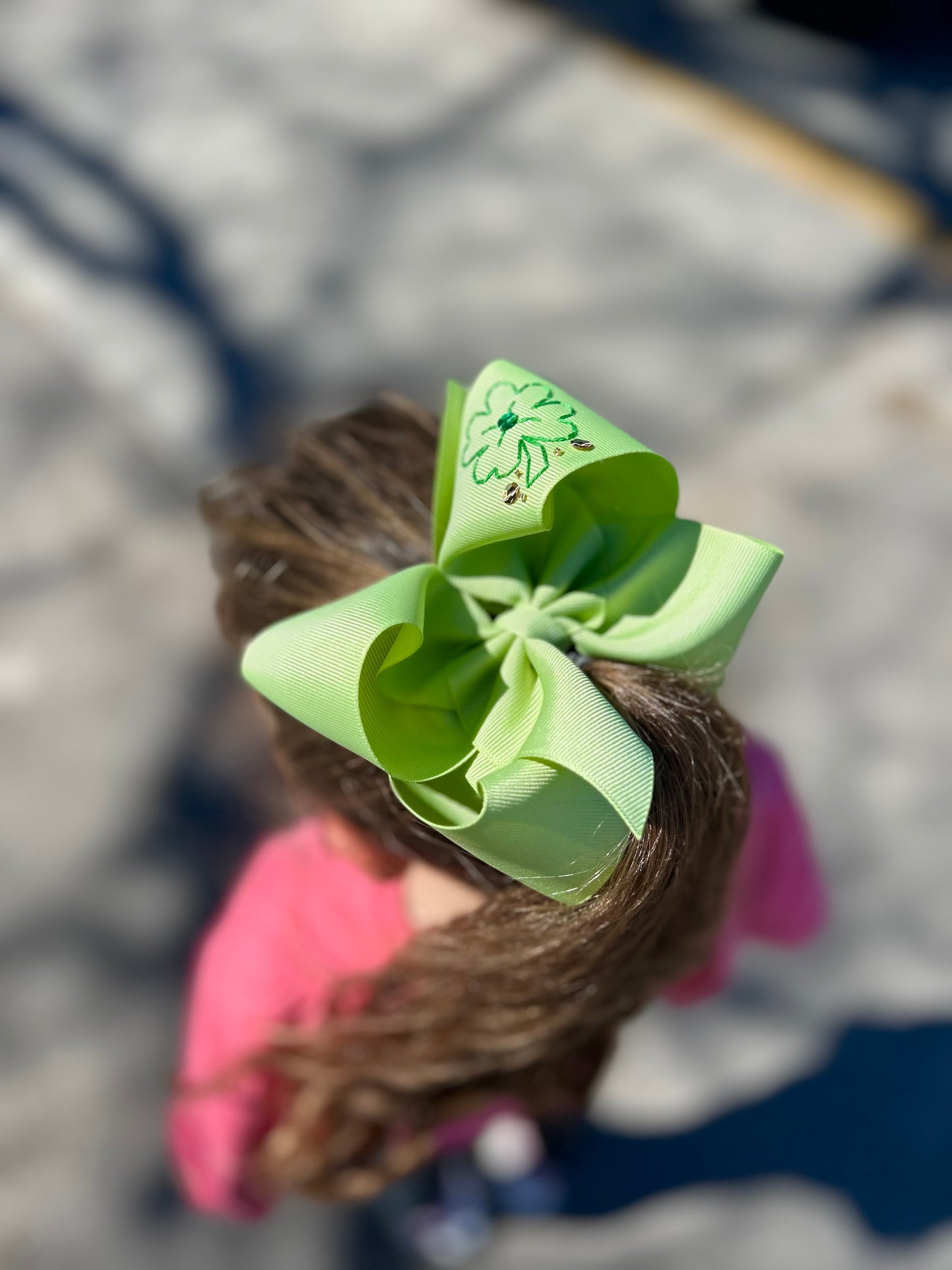 Embrodered Bow | Lucky Clover