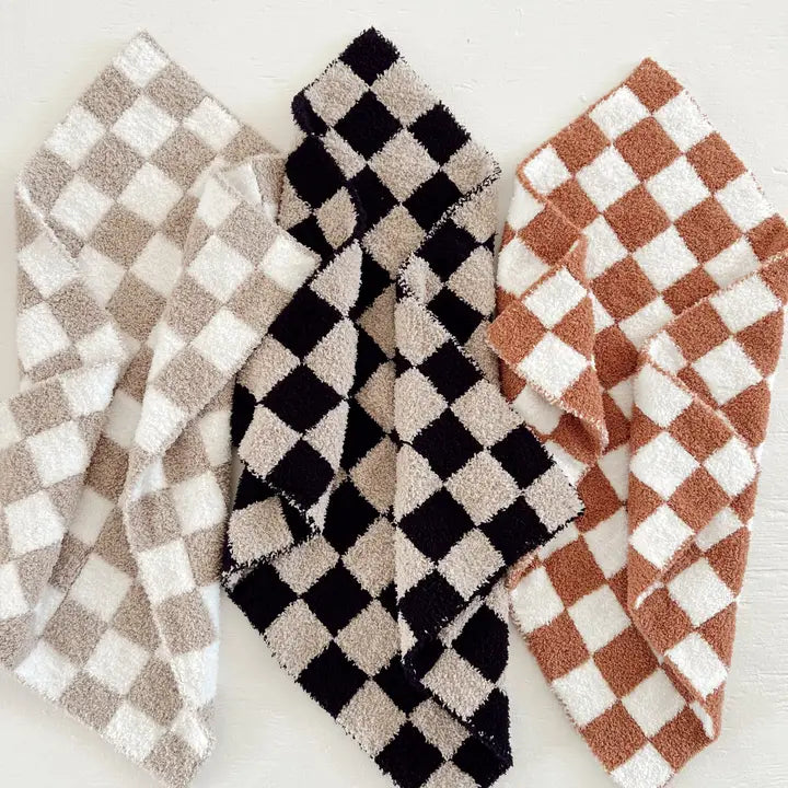 Checkerboard Mini Blanket | Cocoa