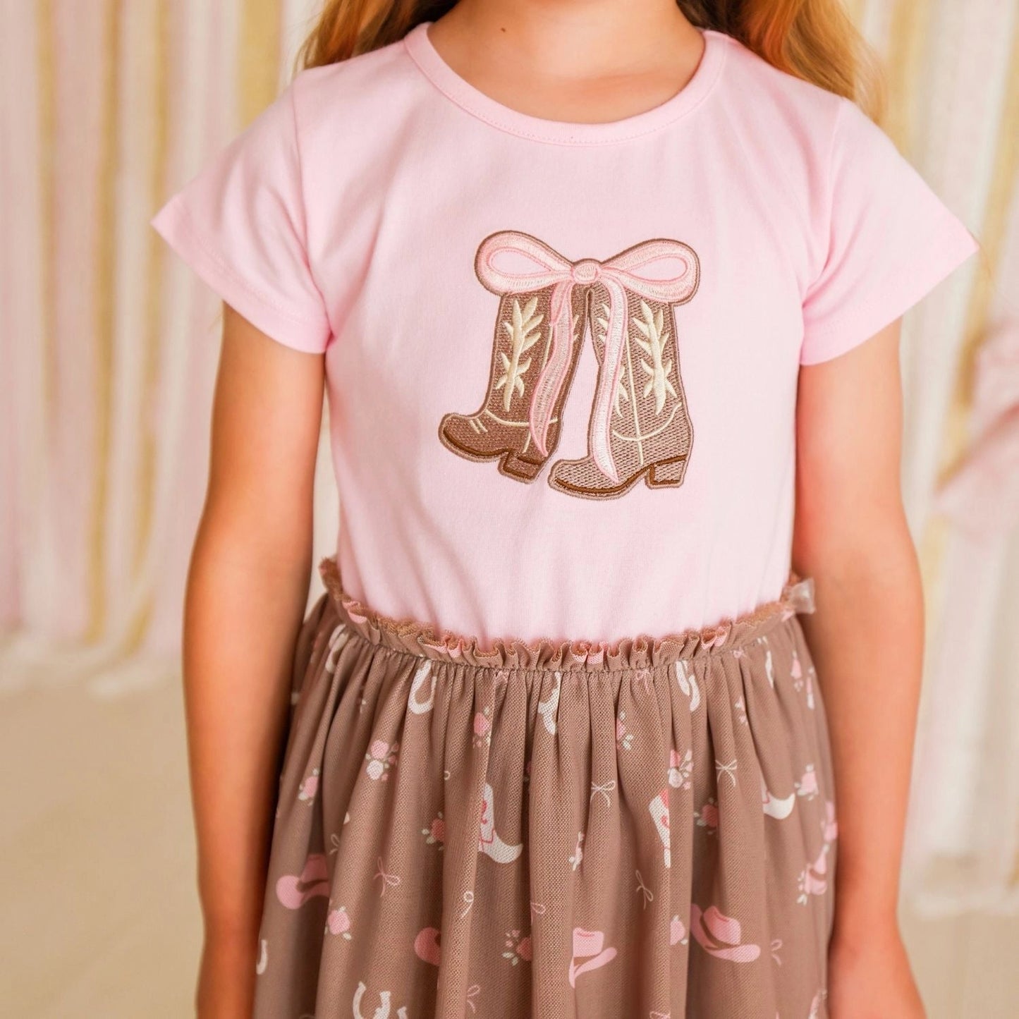 Howdy Darling Western Short Sleeve Tutu Dress