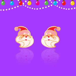 Holly Jolly Holiday Santa Stud Earrings