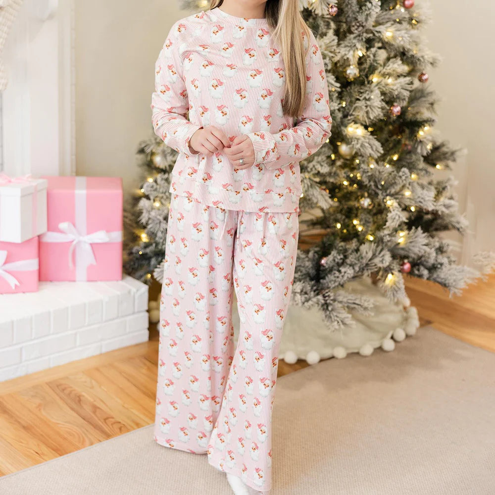 Women's Annie Pants Set | Santa Baby Pink