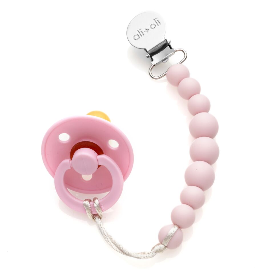 Silicone Pacifier Clip | Pink