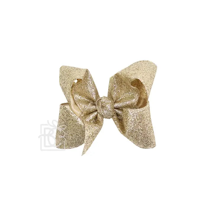 Glitter Bow on Clip | Champagne