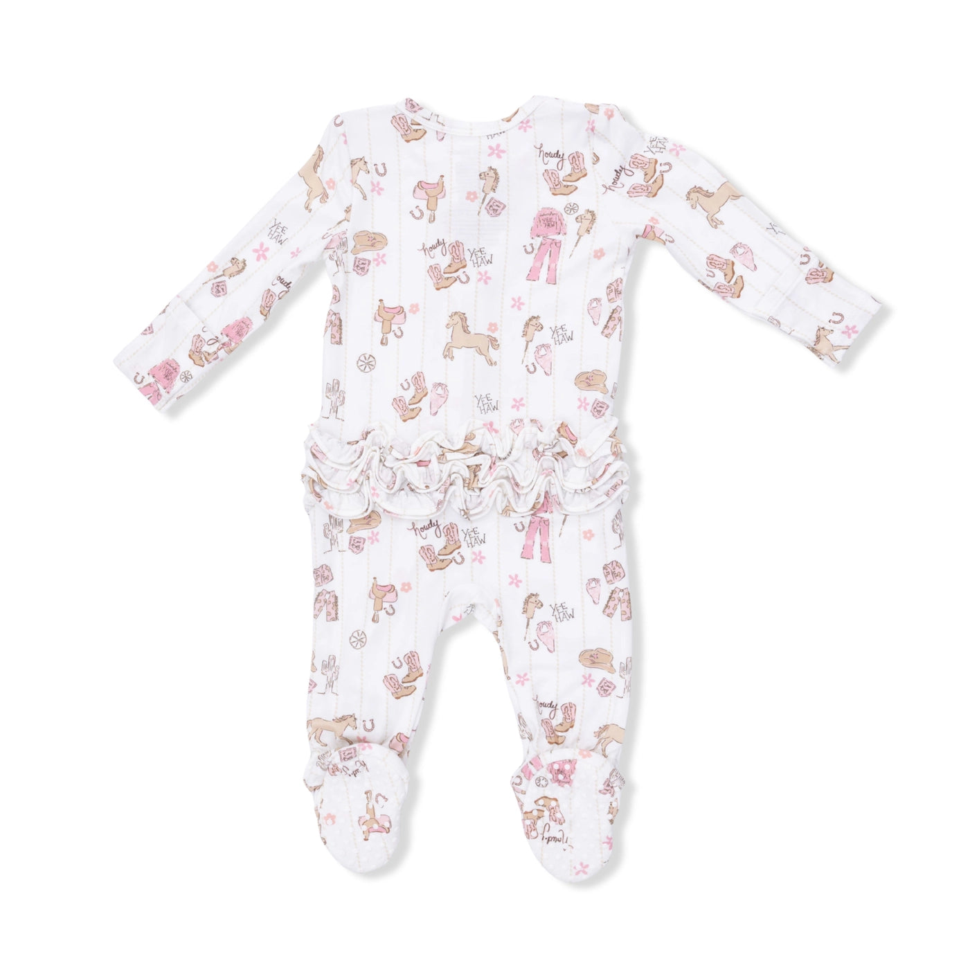 Cowgirl Nursery - 2 Way Ruffle Front Zipper Footie