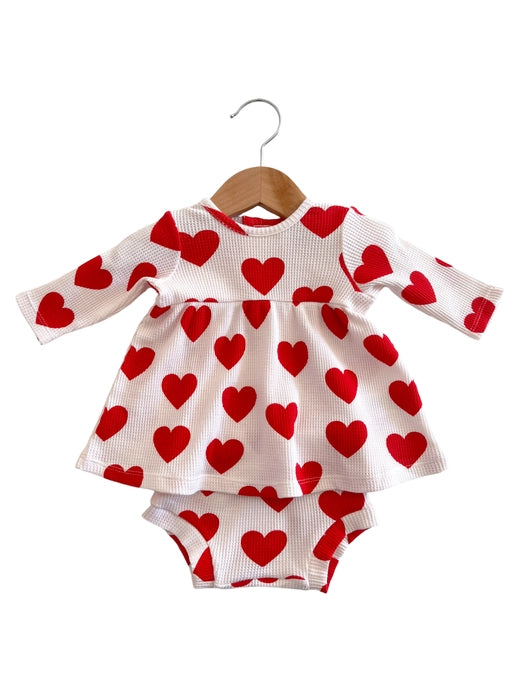 Organic Waffle Dress & Bloomer | Red Heart