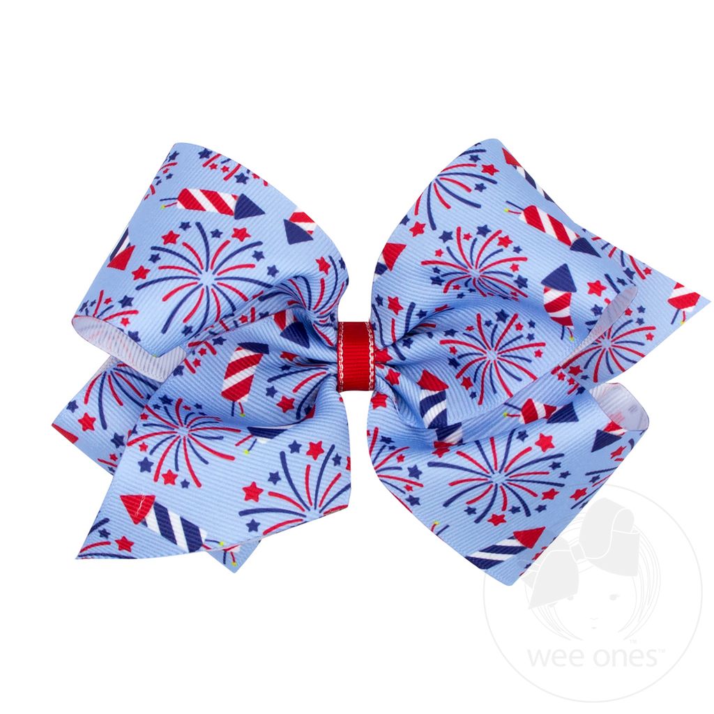 Hair Bow on Clip | Firecracker