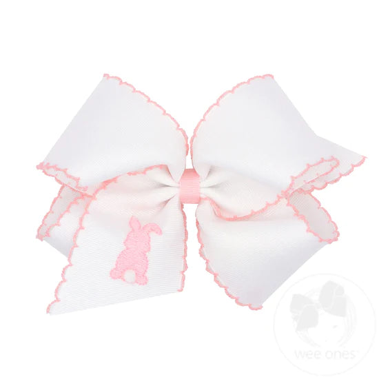 Hair Bow on Clip | Pink Bunny