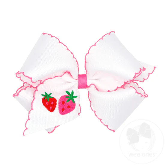 Hair Bow on Clip | Strawberry