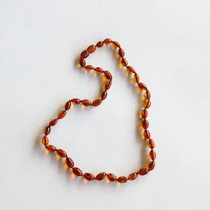 Polished Cognac Amber Necklace - Classic