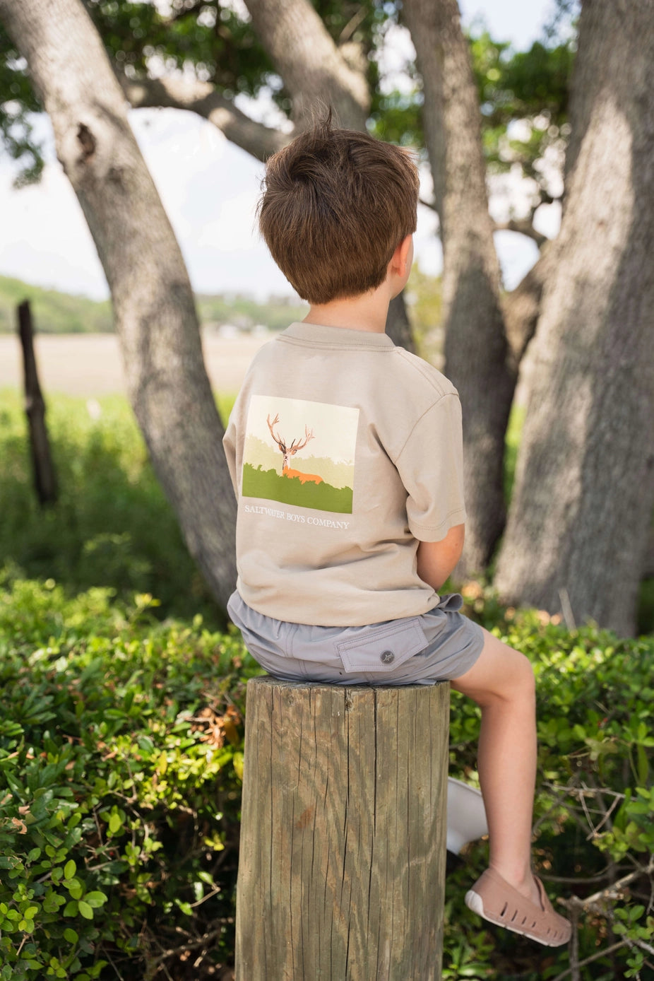 Deer Boys Graphic Tee Ss Taupe