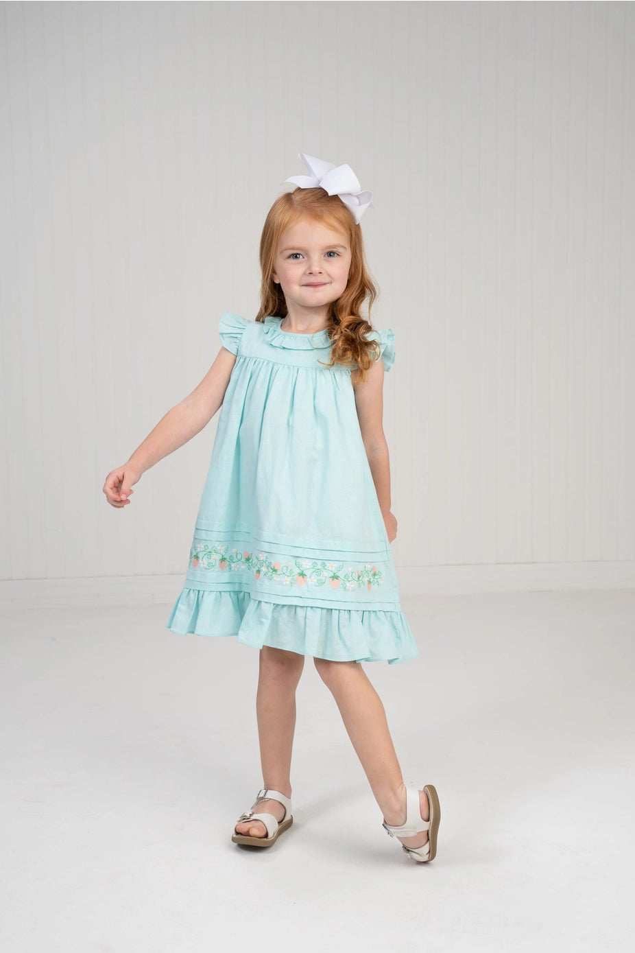 Janet Aqua Strawberry Dress