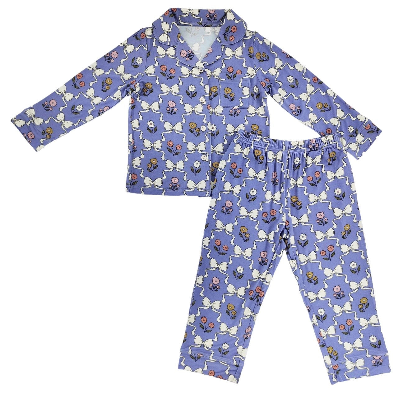 Bow Blooms Bamboo Button Up Set