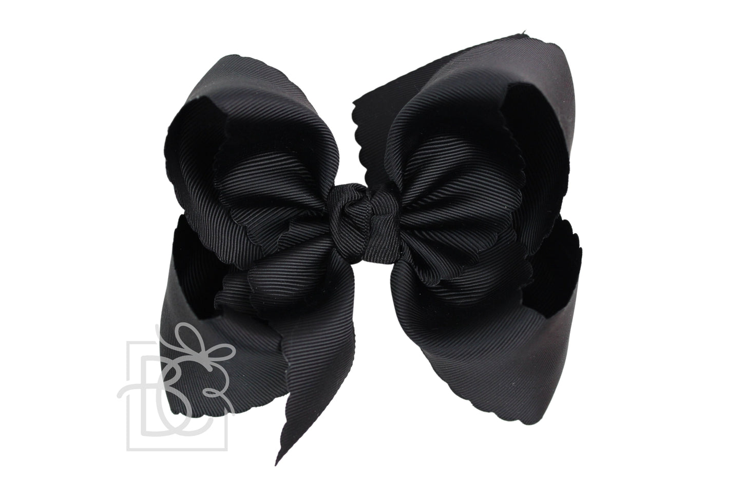 Scalloped Bow with Clip | Black
