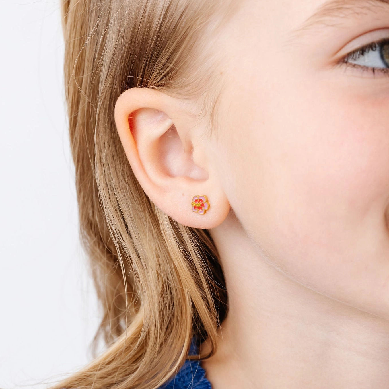 Hibiscus Stud Earrings -Hypoallergenic