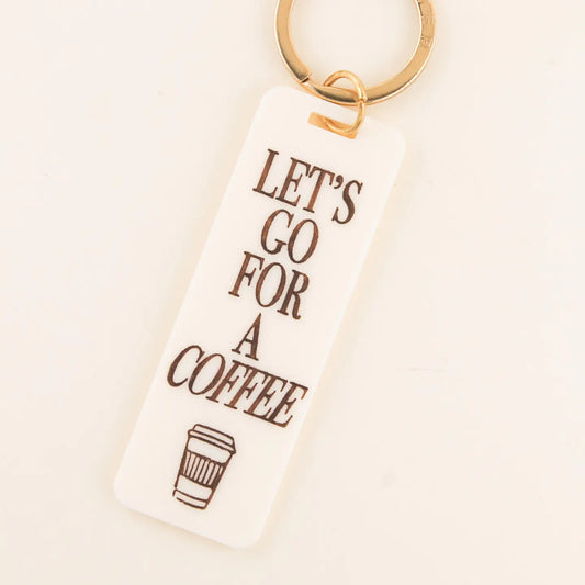 Let's Go For A Coffee Rectangle Keychain