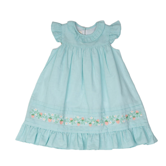 Janet Aqua Strawberry Dress