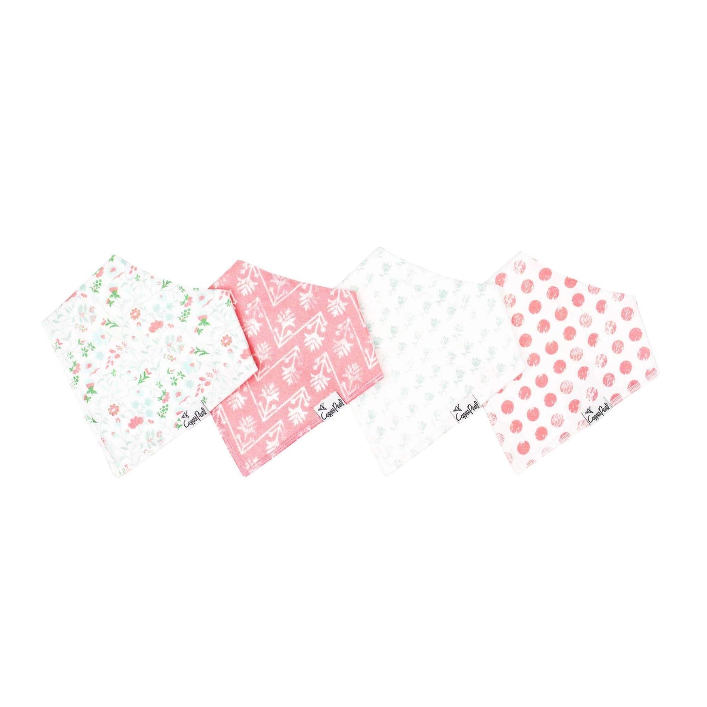4 Pack Baby Bandana Bibs - Claire
