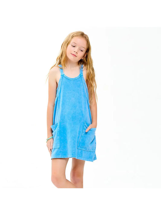 Mineral Washed Dress with Built-in Romper Lining