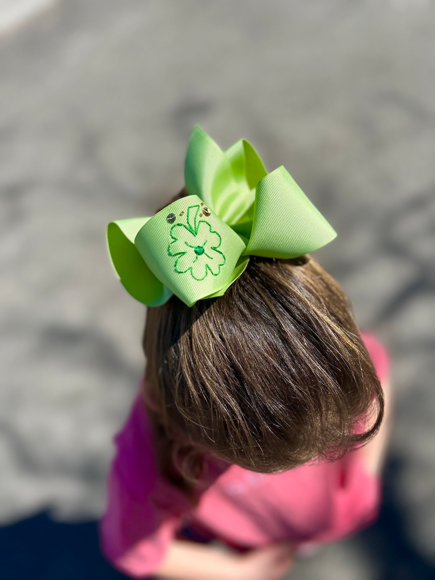 Embrodered Bow | Lucky Clover