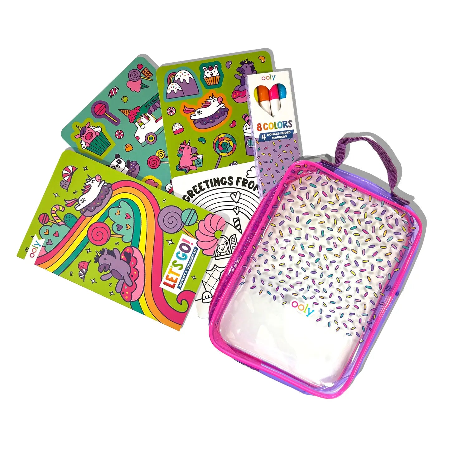 Let's Go!: Activity & Coloring Kit - Unicorn Candy Town