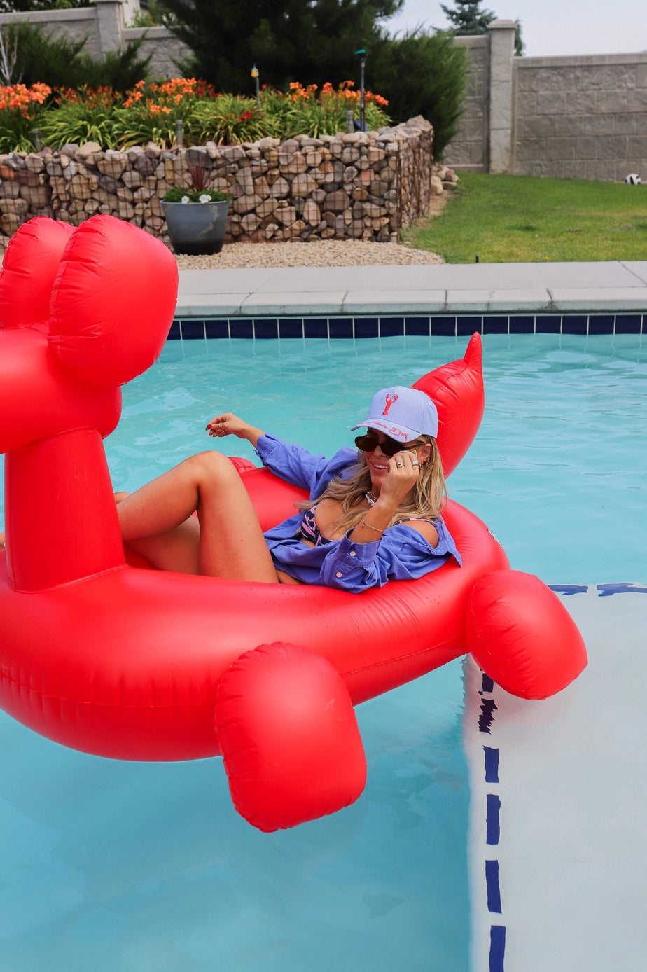 Pool Hair Day | Striped Trucker Hat