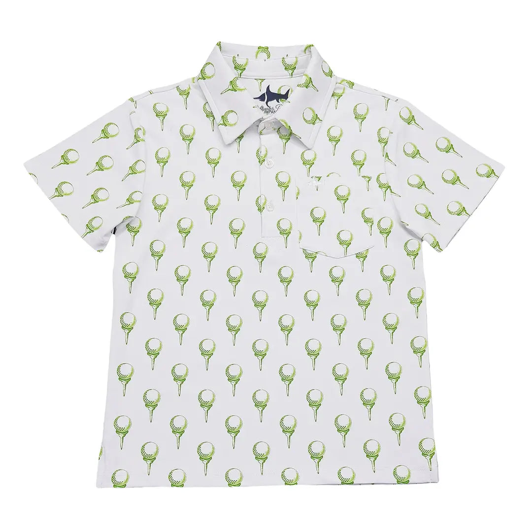 Inshore Boys Performance Ss Polo White Golf