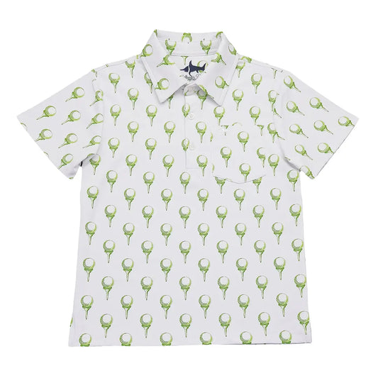 Inshore Boys Performance Ss Polo White Golf