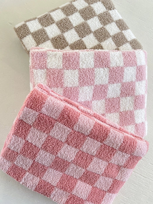 Phufy® Checkerboard Blanket - Strawberry/Carnation