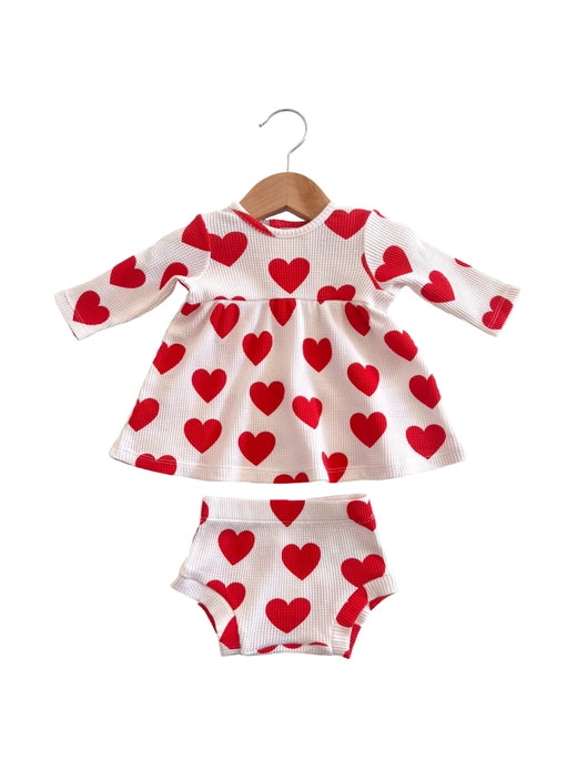 Organic Waffle Dress & Bloomer | Red Heart