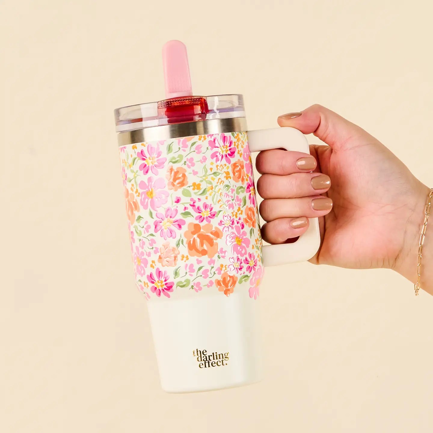20 oz Lifestyle Flip Straw Tumbler | Secret Garden Pink