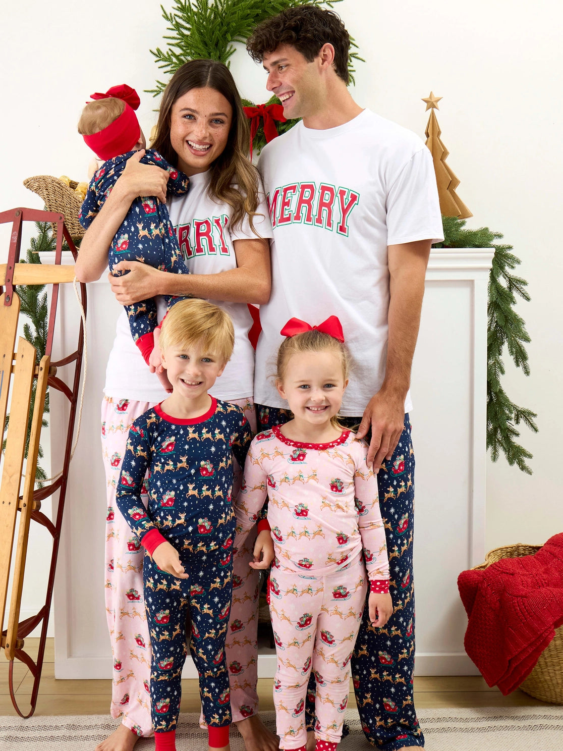 Blue Sleigh Ride Pajama Set