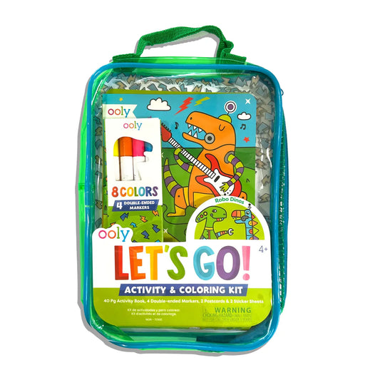 Let's Go!: Activity & Coloring Kit - Robo Dinos