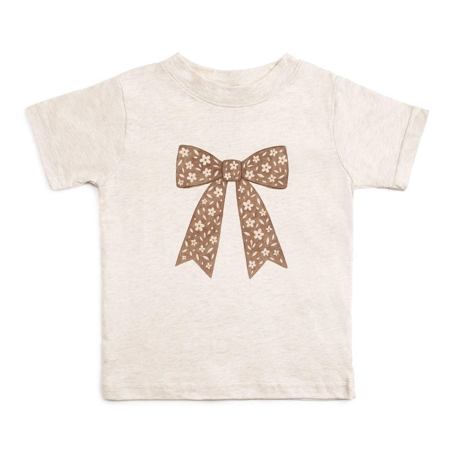 Mocha Floral Bow Patch | Short Sleeve T-Shirt
