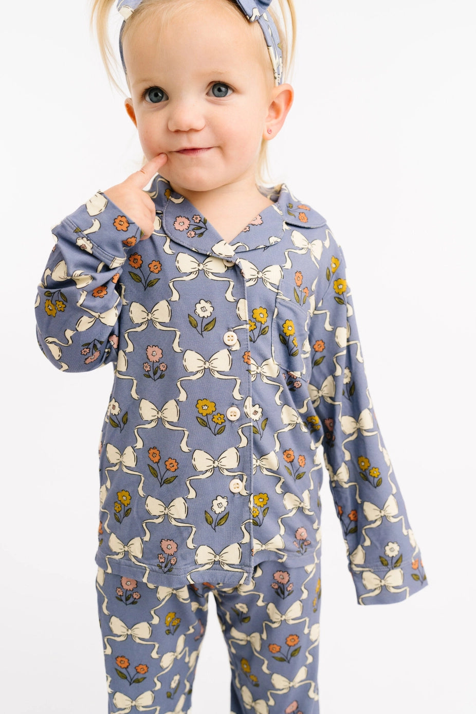 Bow Blooms Bamboo Button Up Set