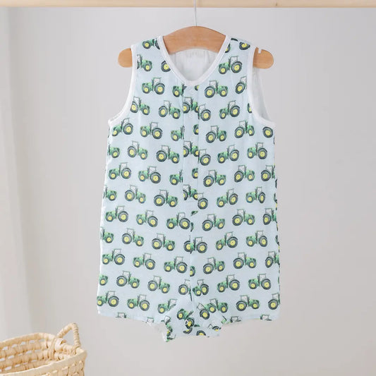 Toot, Toot Tractor! Organic Muslin Shortall